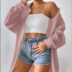 Drop Shoulder Button Front Shirt OVERSIZED